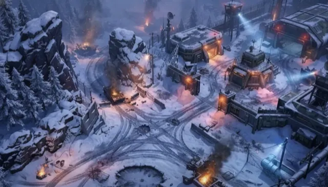Front hivernal — Lacs gelés où le char dérape, bunkers qui crachent des commandos, blizzards.